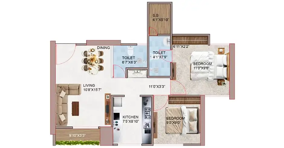 Swaminarayan City 1 BHK Price Floor Plan